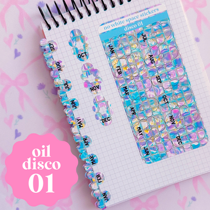 Miniature Paper Mouse Tabs (0.5") - Fold Over Page Tabs (Glitter & Disco 2.0)