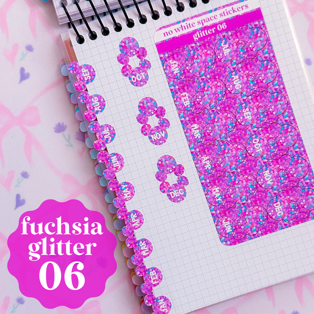 Miniature Paper Mouse Tabs (0.5") - Fold Over Page Tabs (Glitter & Disco 2.0)