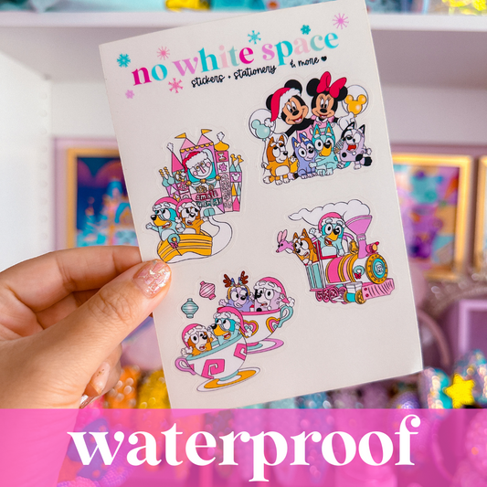 CLEAR Waterproof Sticker Sheet - Heeler Holidays