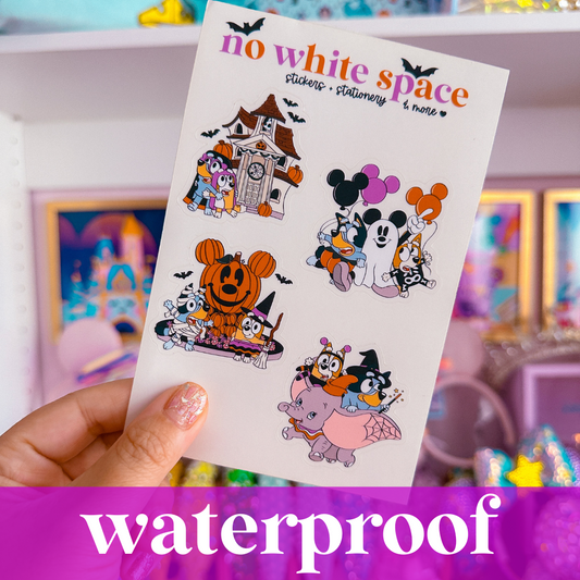 Waterproof Sticker Sheet - Heeler Halloween