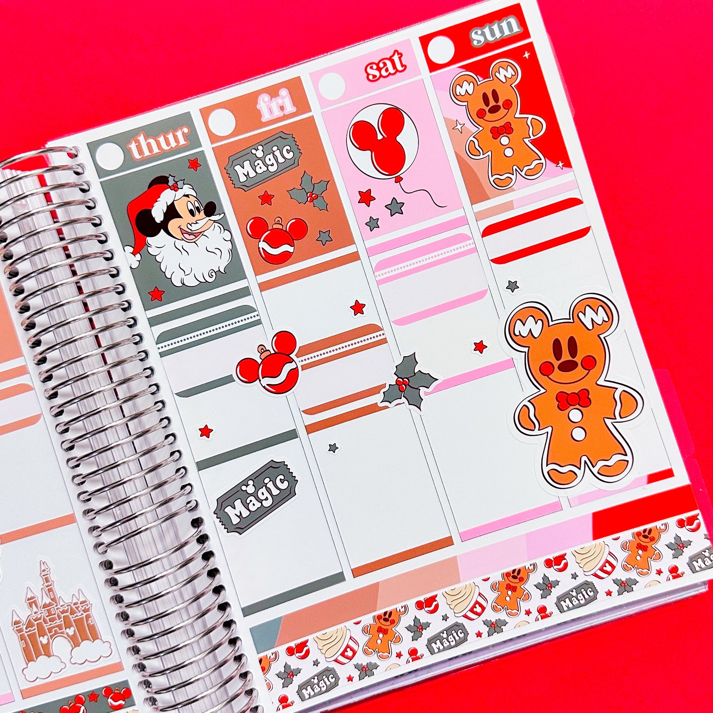 Vertical Planner Stickers (Standard 1.5") - Gingerbread Jolly