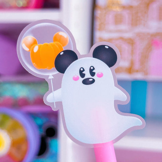 Clear Waterproof Sticker -  Mickey Ghost Balloon