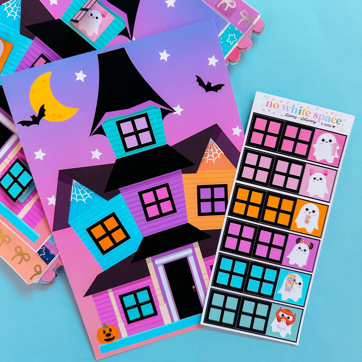 5"x7" Interactive Full Page Sticker - Haunted House + Ghostie 2.0