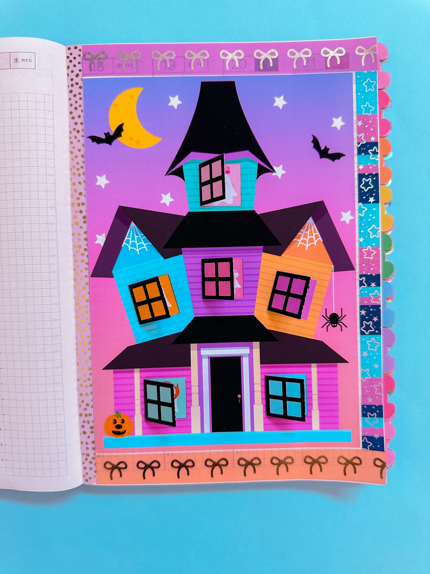 5"x7" Interactive Full Page Sticker - Haunted House + Ghostie 2.0