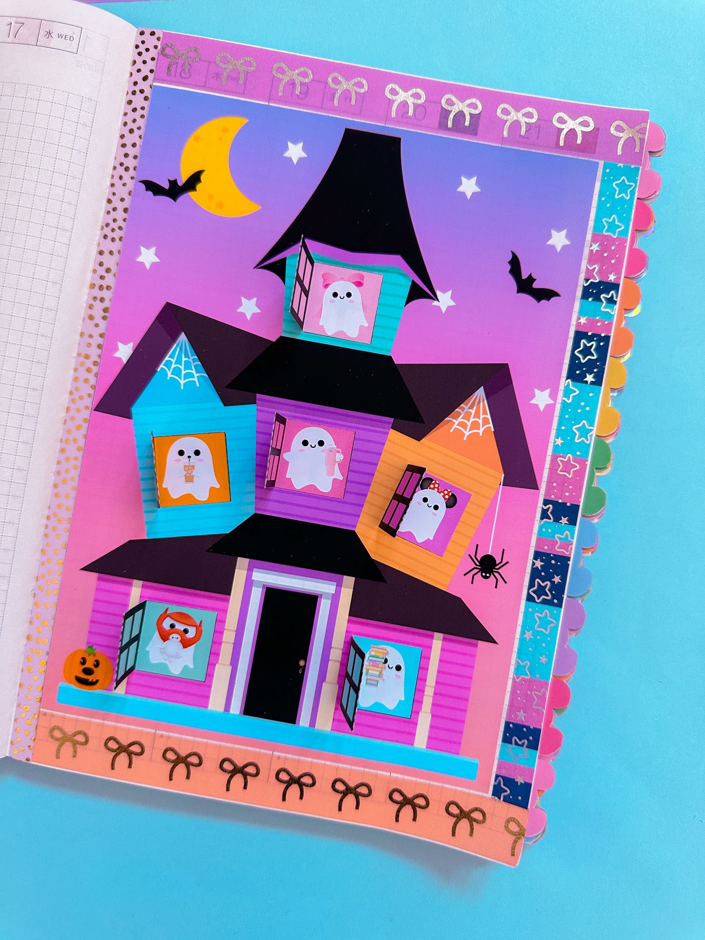 5"x7" Interactive Full Page Sticker - Haunted House + Ghostie 2.0