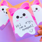 5x7 Notepad - Pink Bow Ghostie 2.0