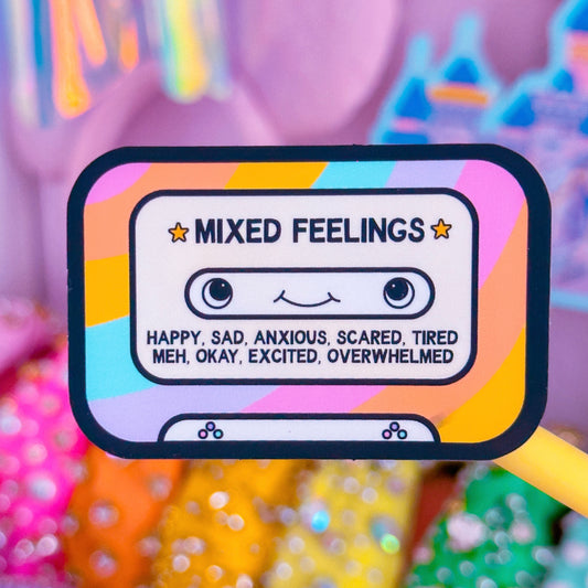 Vinyl Waterproof Sticker - Mixed Feelings Mix Tape