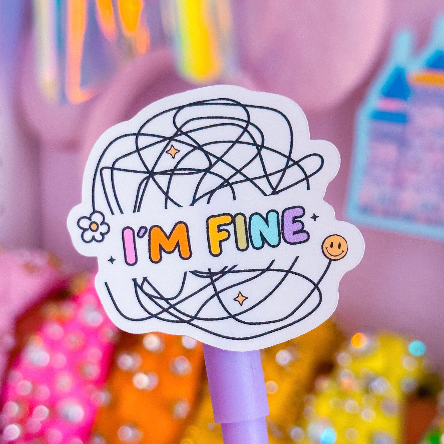 Vinyl Waterproof Sticker - I'm Fine