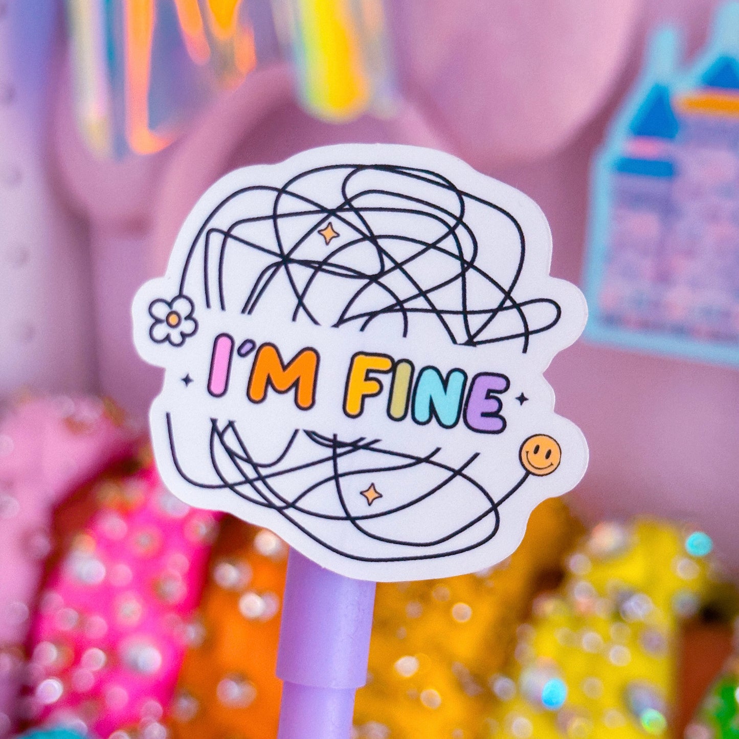 Vinyl Waterproof Sticker - I'm Fine