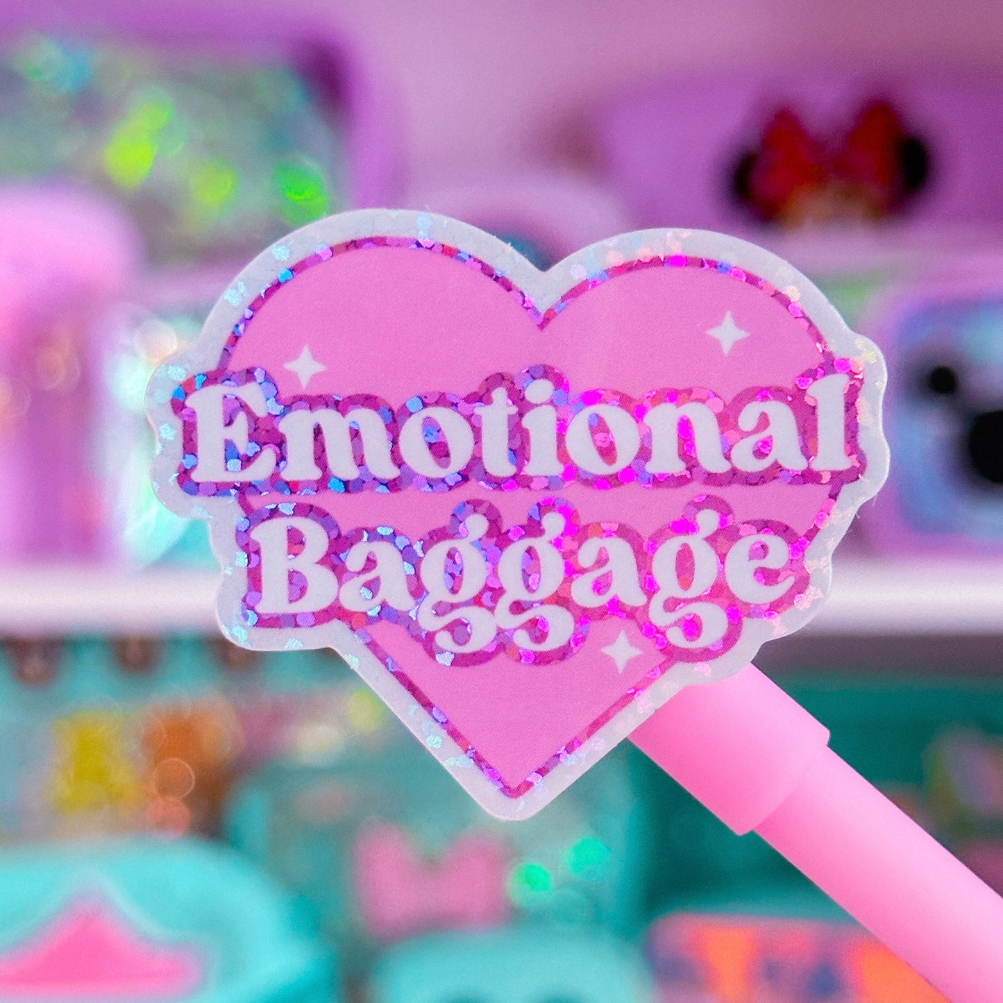 Vinyl Glitter Waterproof Sticker - Emotional Baggage