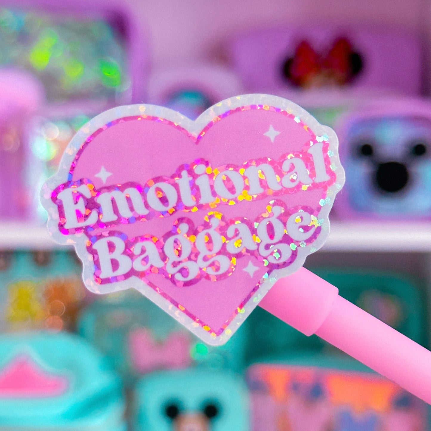 Vinyl Glitter Waterproof Sticker - Emotional Baggage