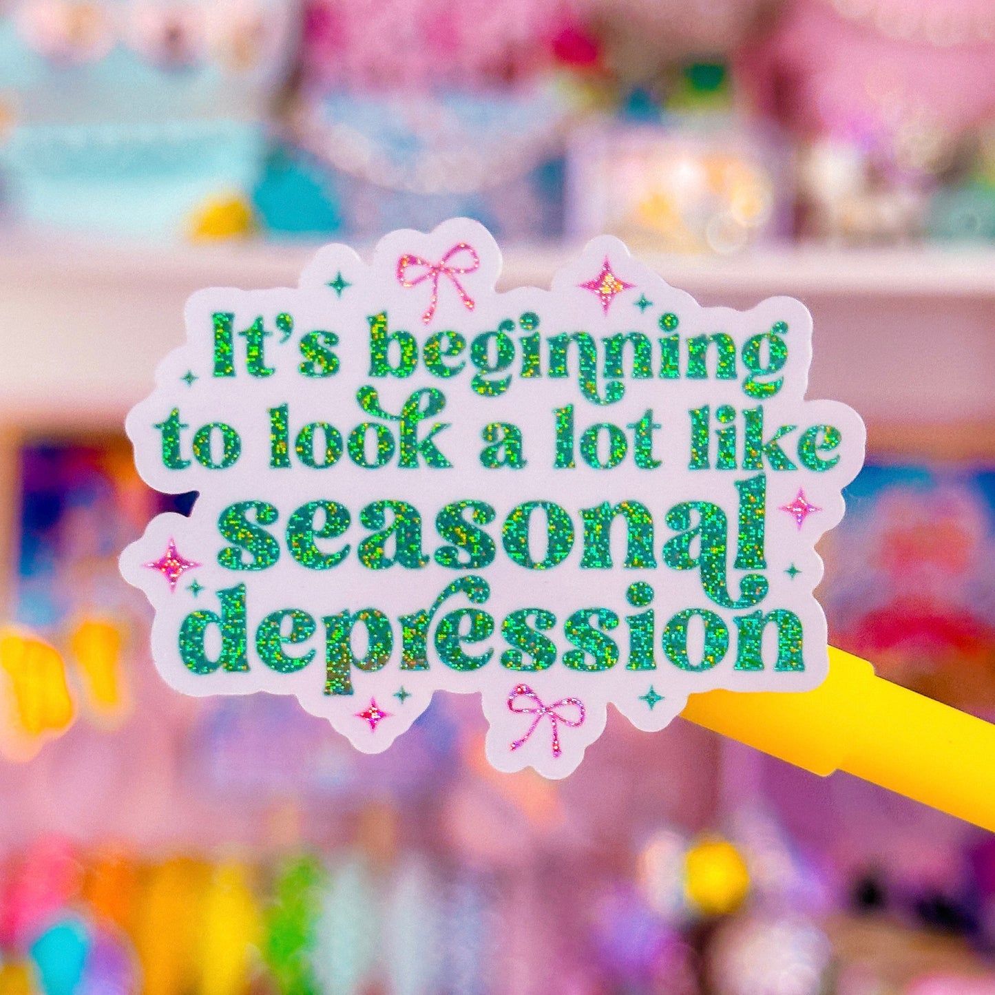 Vinyl Glitter Waterproof Sticker - Seasonal Depression