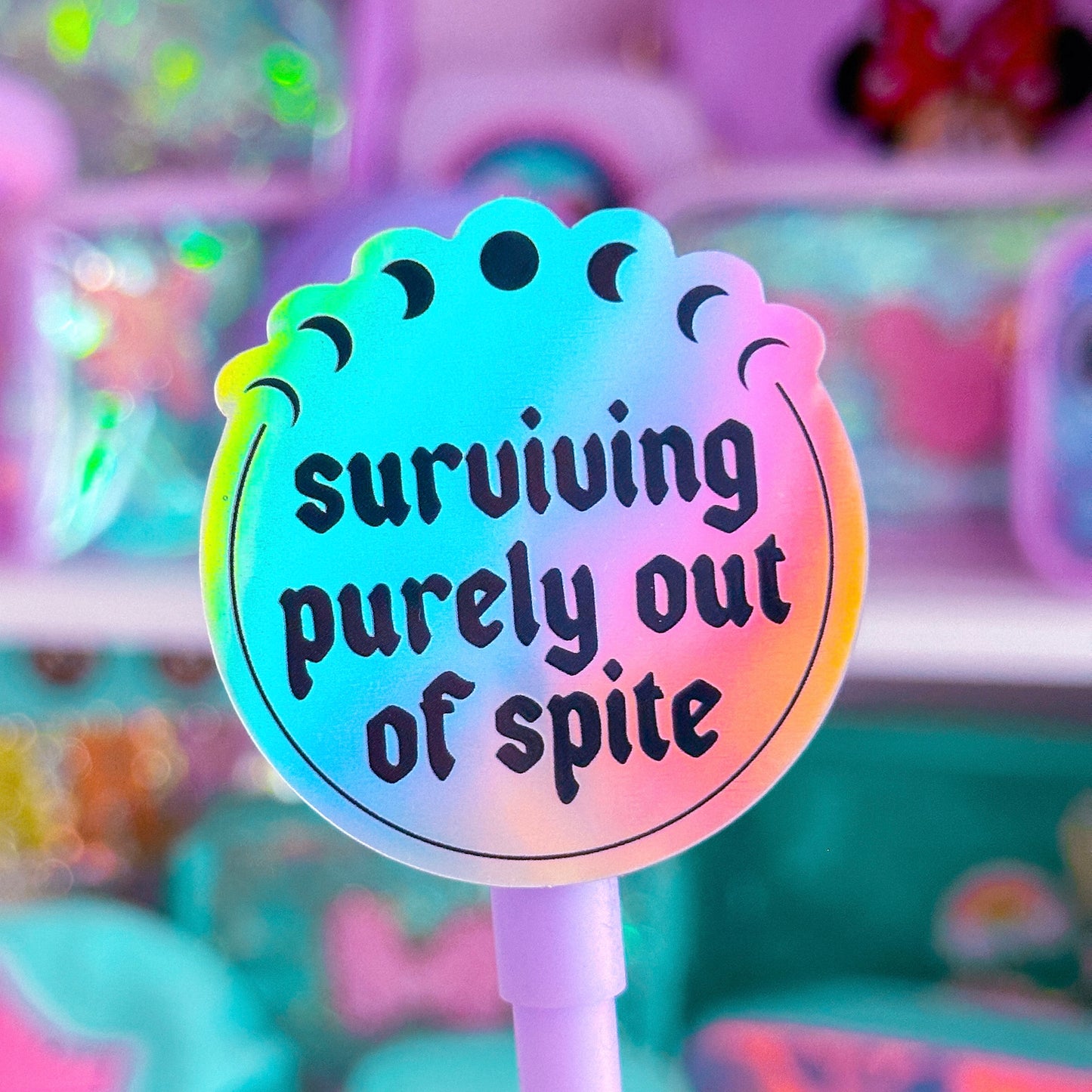 Vinyl Glitter Waterproof Sticker - Surviving Purely Out Of Spite