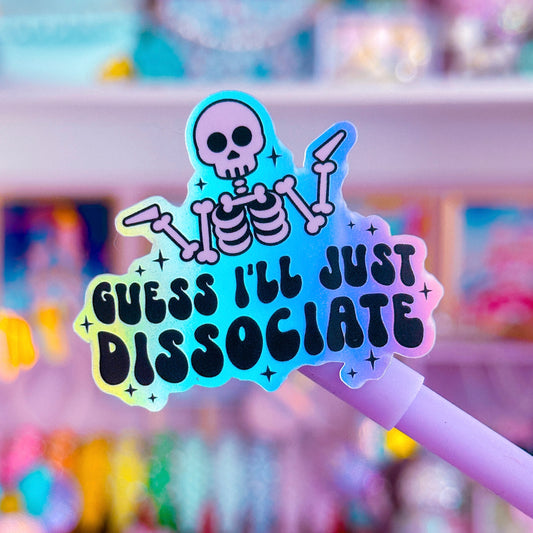 Vinyl Glitter Waterproof Sticker - Dissociate Skeleton