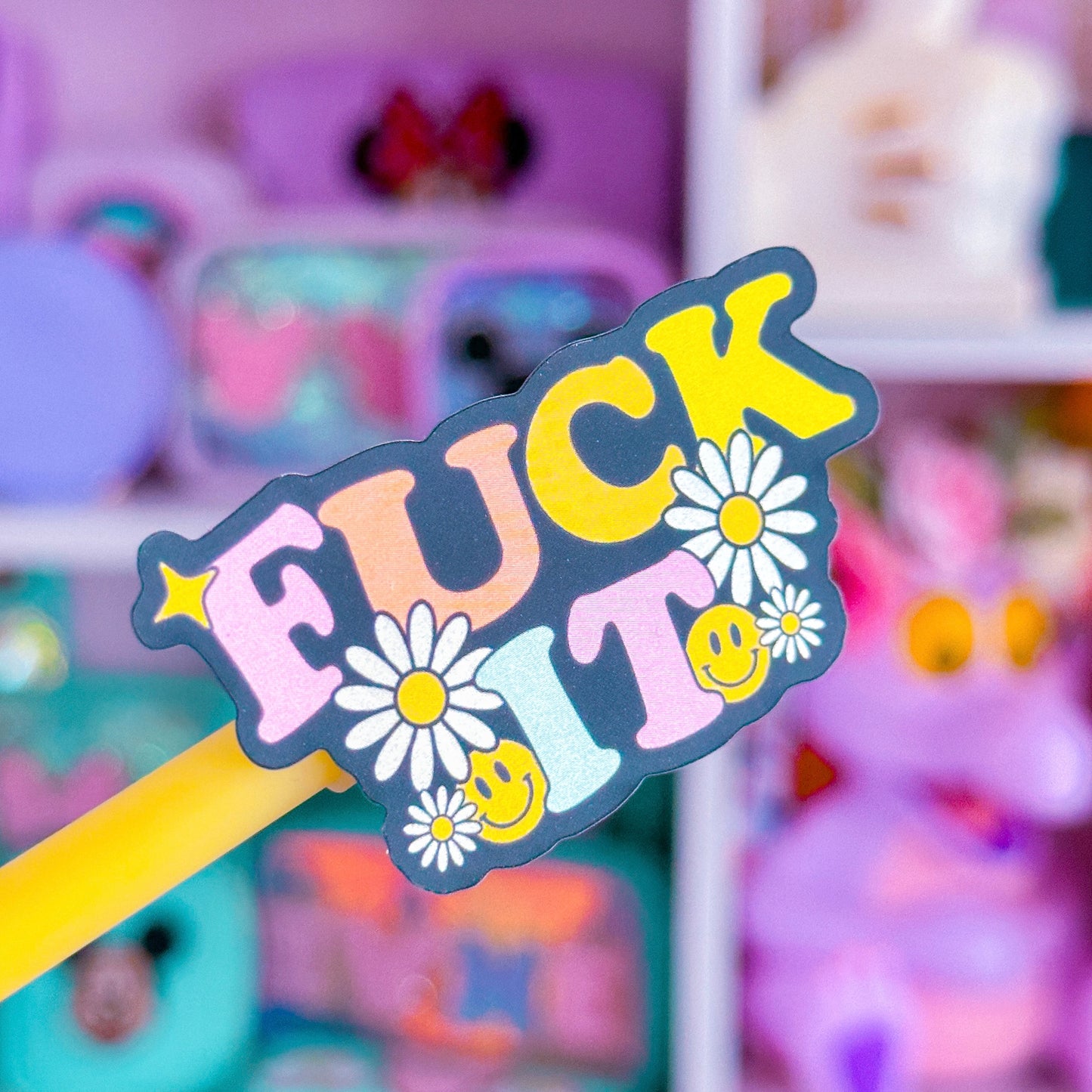 Vinyl Glitter Waterproof Sticker - F*CK IT