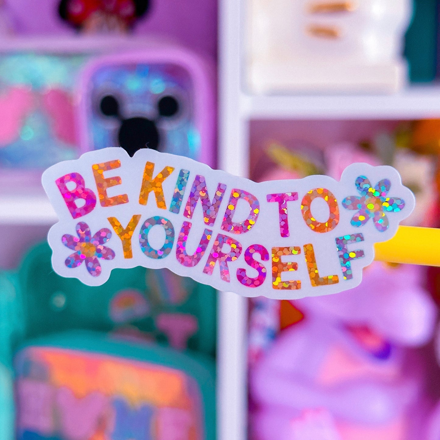 Vinyl Glitter Waterproof Sticker - Be Kind To Yourself