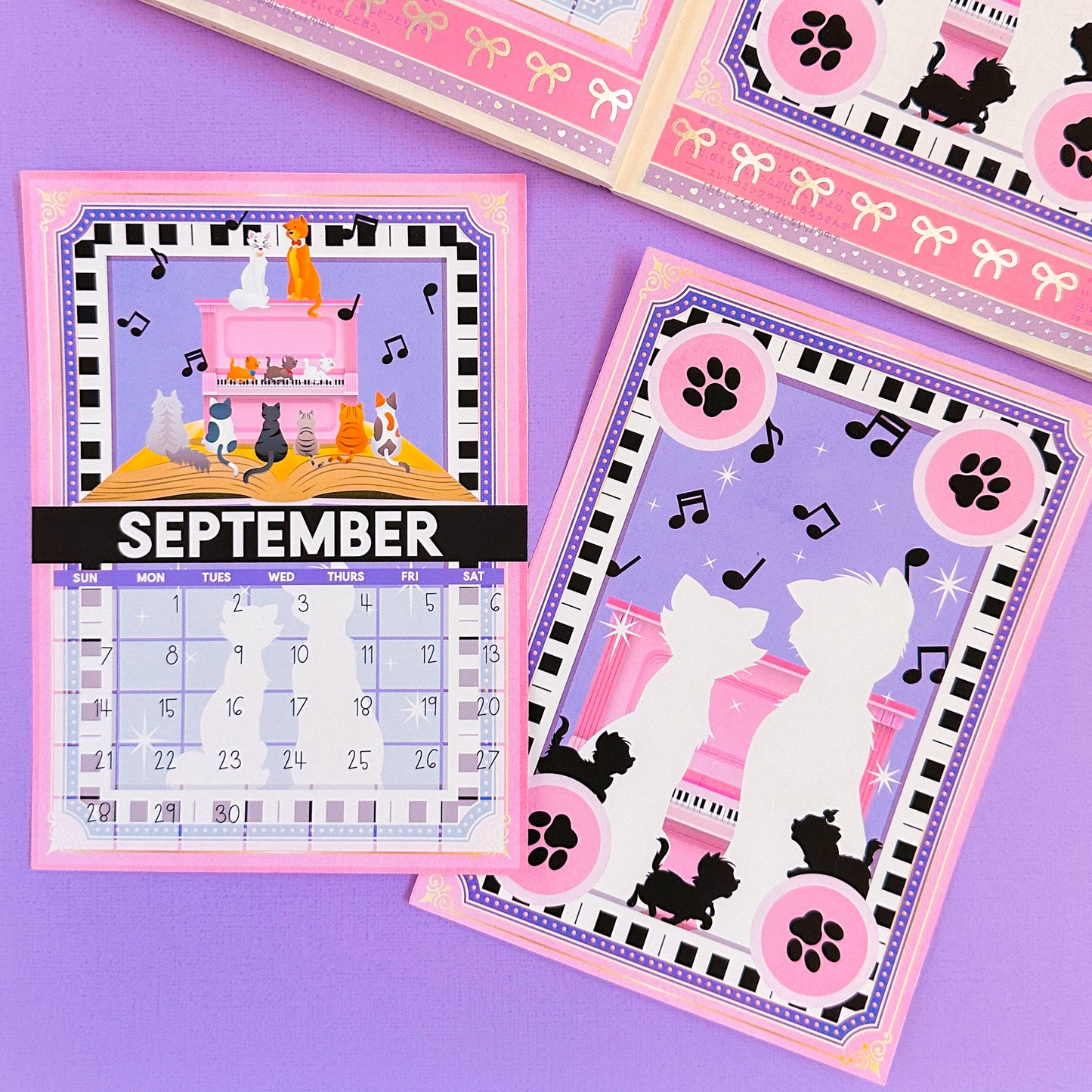 5x7 Full Page Sticker -  2025 (September) Calendar & Storybook Cover (Aristocats)