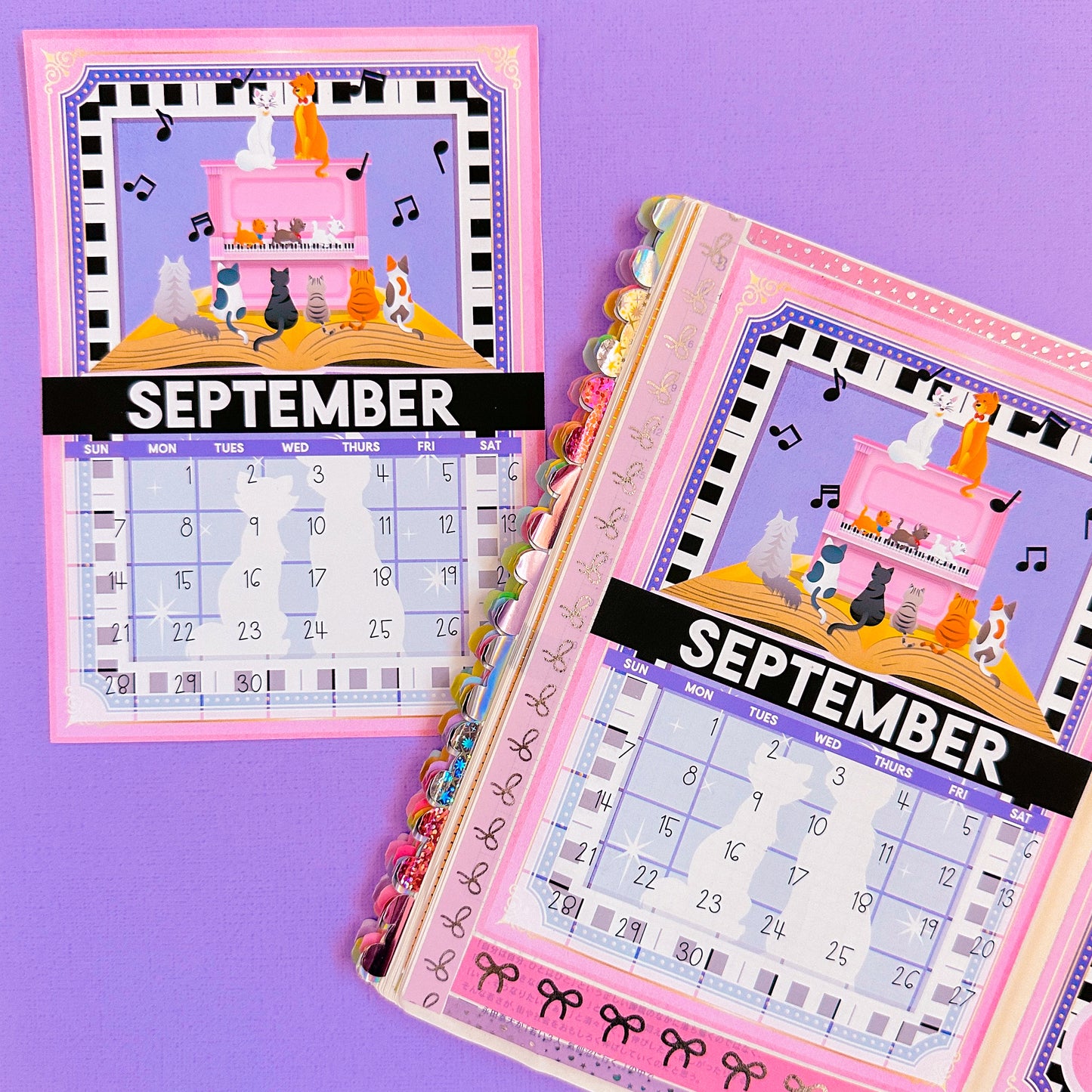 5x7 Full Page Sticker -  2025 (September) Calendar & Storybook Cover (Aristocats)