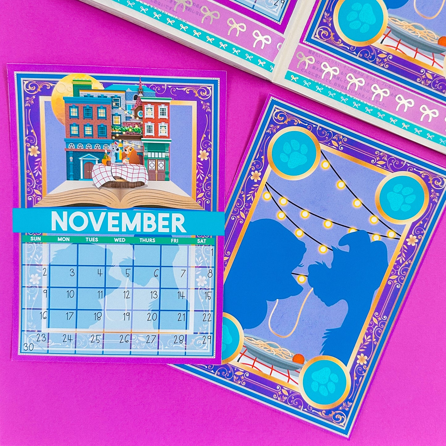 5x7 Full Page Sticker -  2025 (November) Calendar & Storybook Cover (Lady & Tramp)