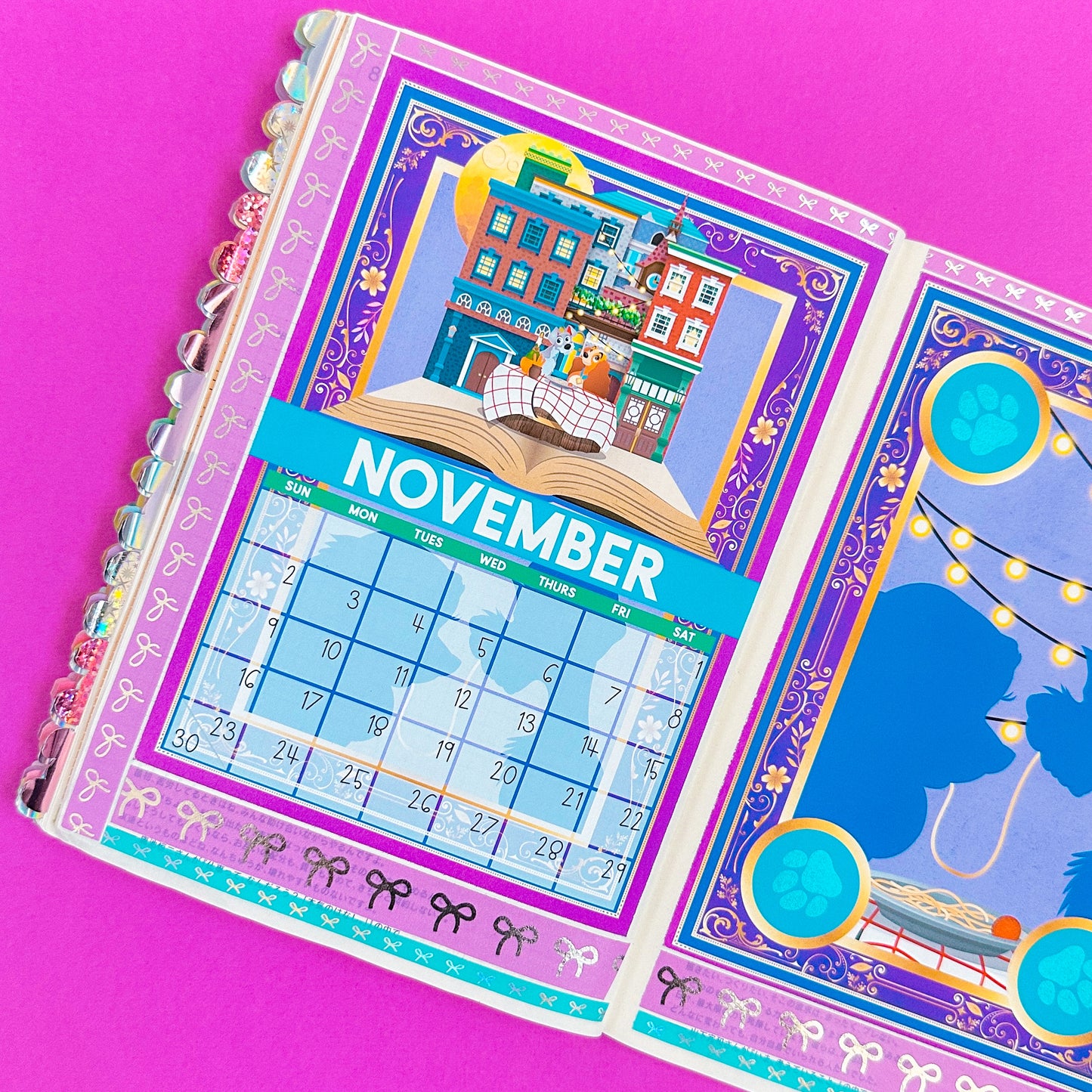 5x7 Full Page Sticker -  2025 (November) Calendar & Storybook Cover (Lady & Tramp)