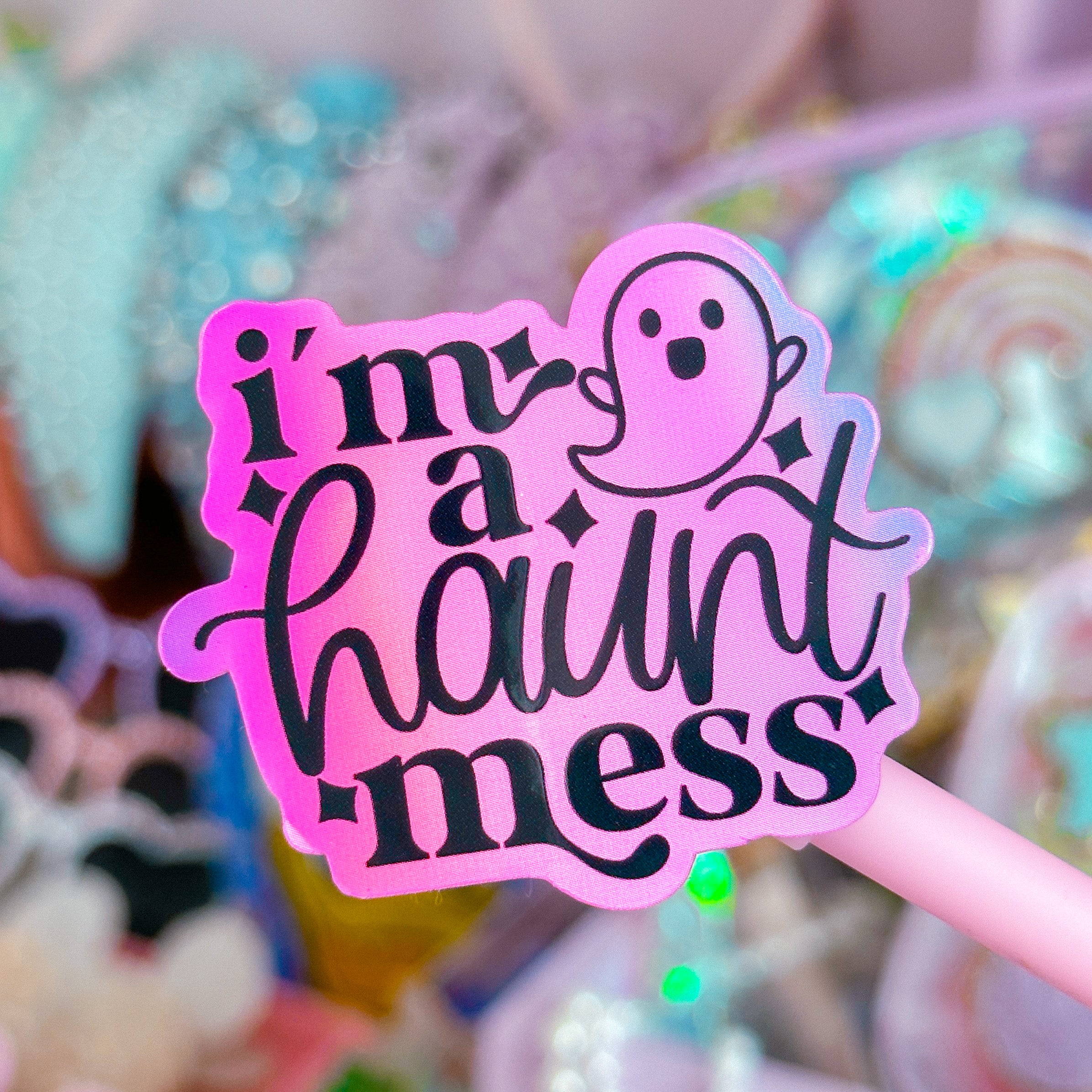 Glitter Waterproof Sticker - Haunt Mess – NoWhiteSpaceStickers