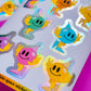 FOILED Paper Deco Stickers - Rainbow Birthday Gumball Guys