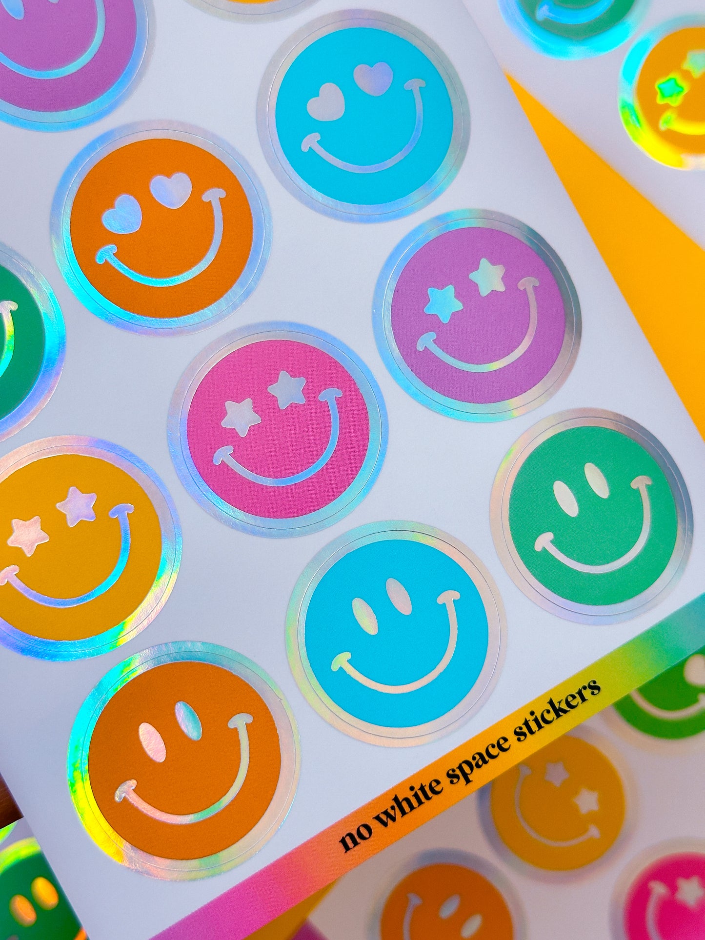 FOILED Paper Deco Stickers - Rainbow Smiles