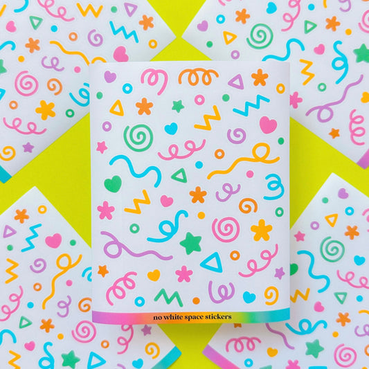 Paper Deco Stickers - Rainbow Birthday Confetti