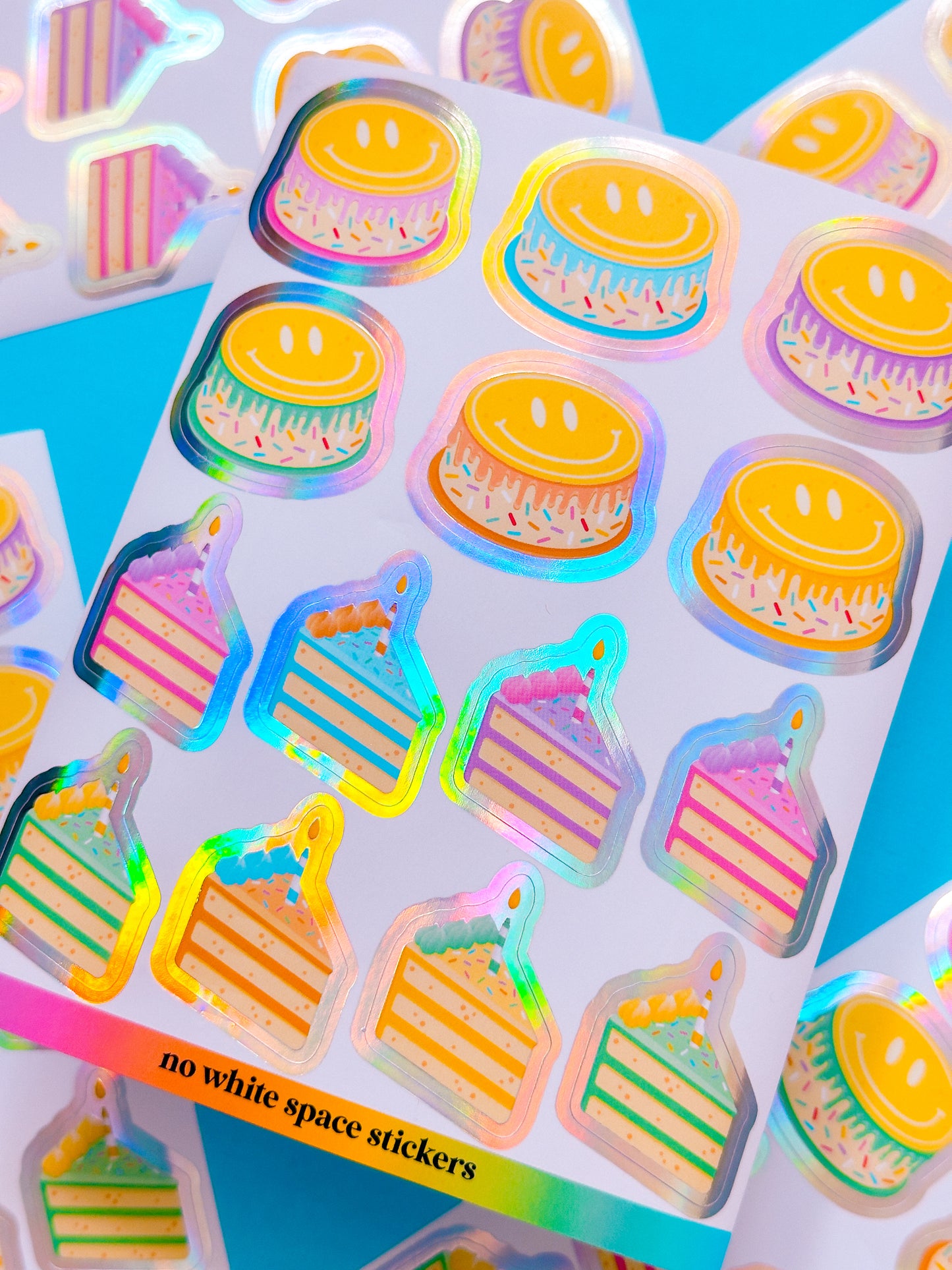 FOILED Paper Deco Stickers - Smiley Cakes & Slices