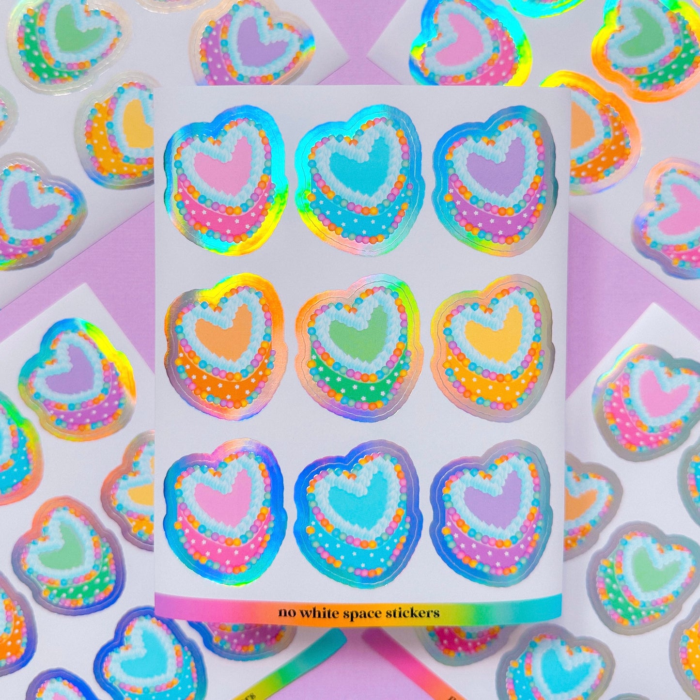 FOILED Paper Deco Stickers - Heart Cakes