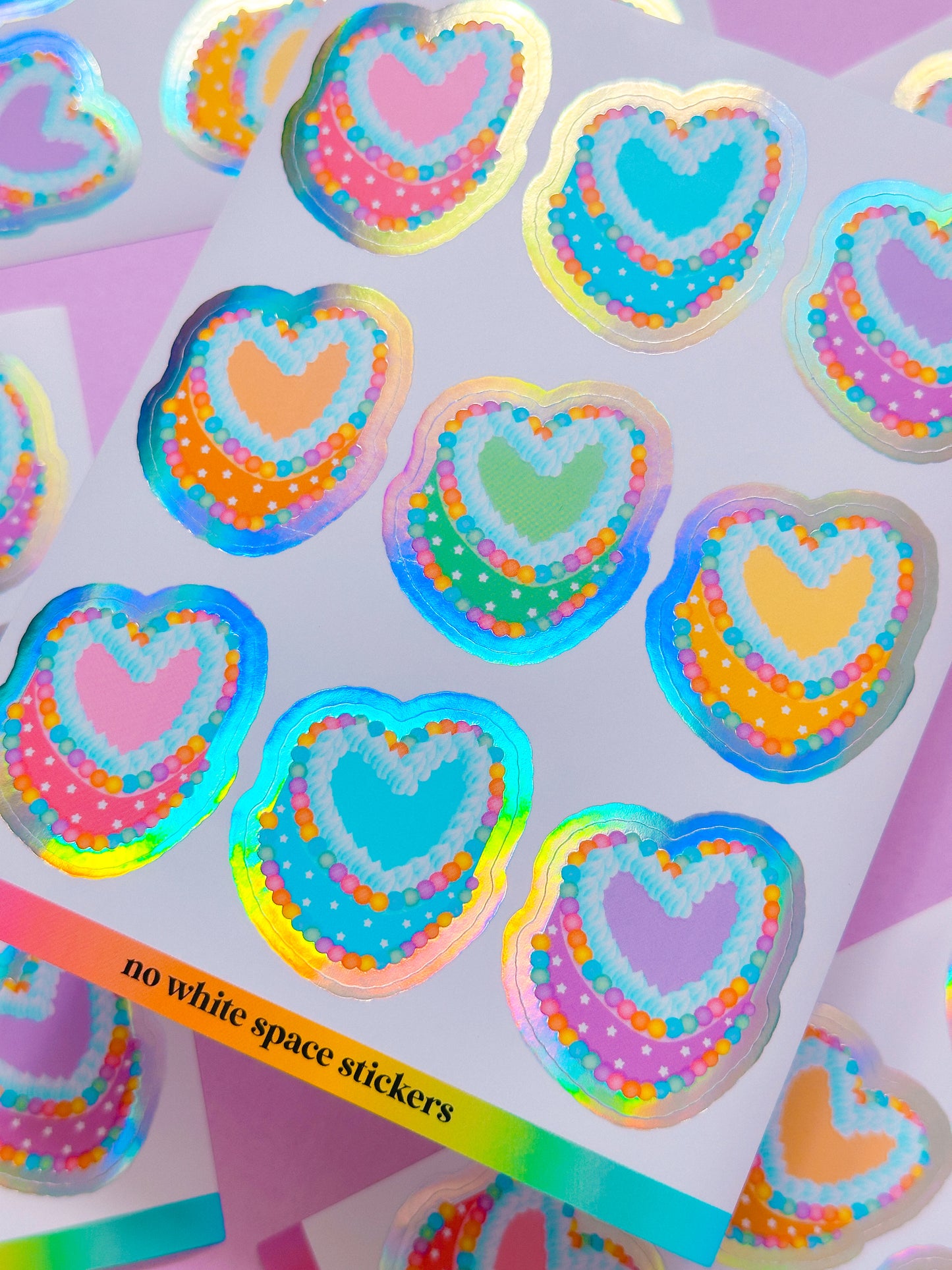 FOILED Paper Deco Stickers - Heart Cakes