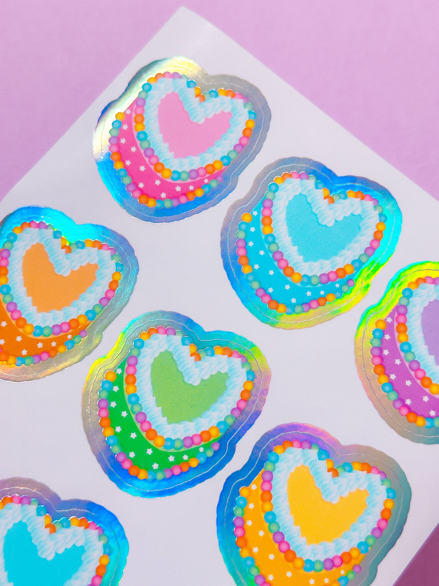 FOILED Paper Deco Stickers - Heart Cakes