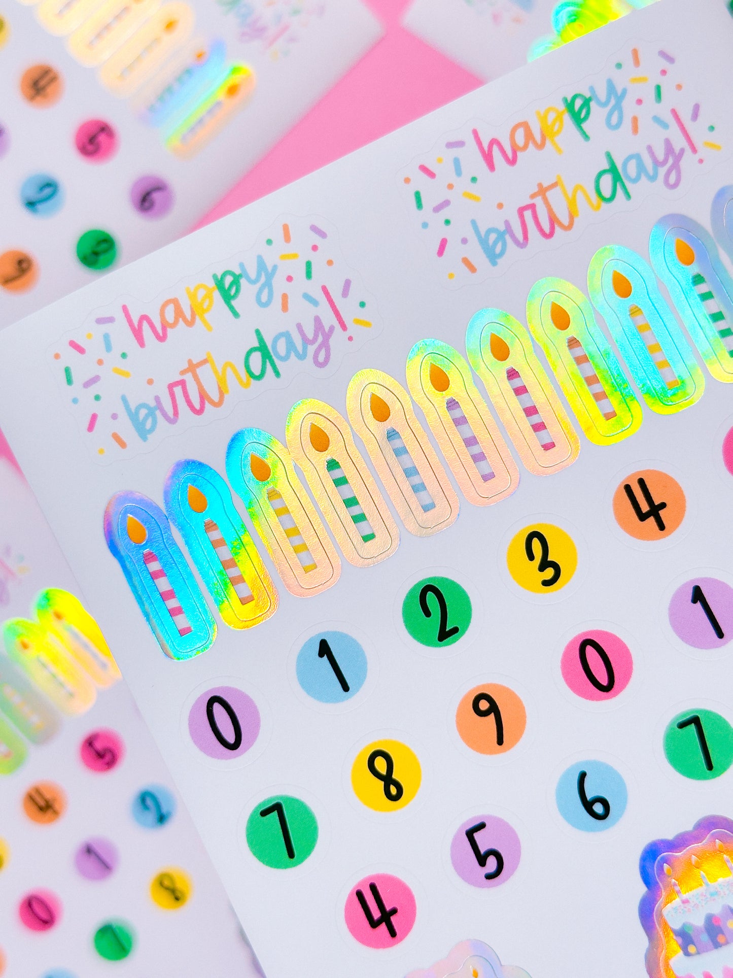 FOILED Paper Deco Stickers - Birthday Sampler Sheet