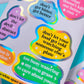 FOILED Paper Deco Stickers - Rainbow Quotes