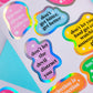 FOILED Paper Deco Stickers - Rainbow Quotes