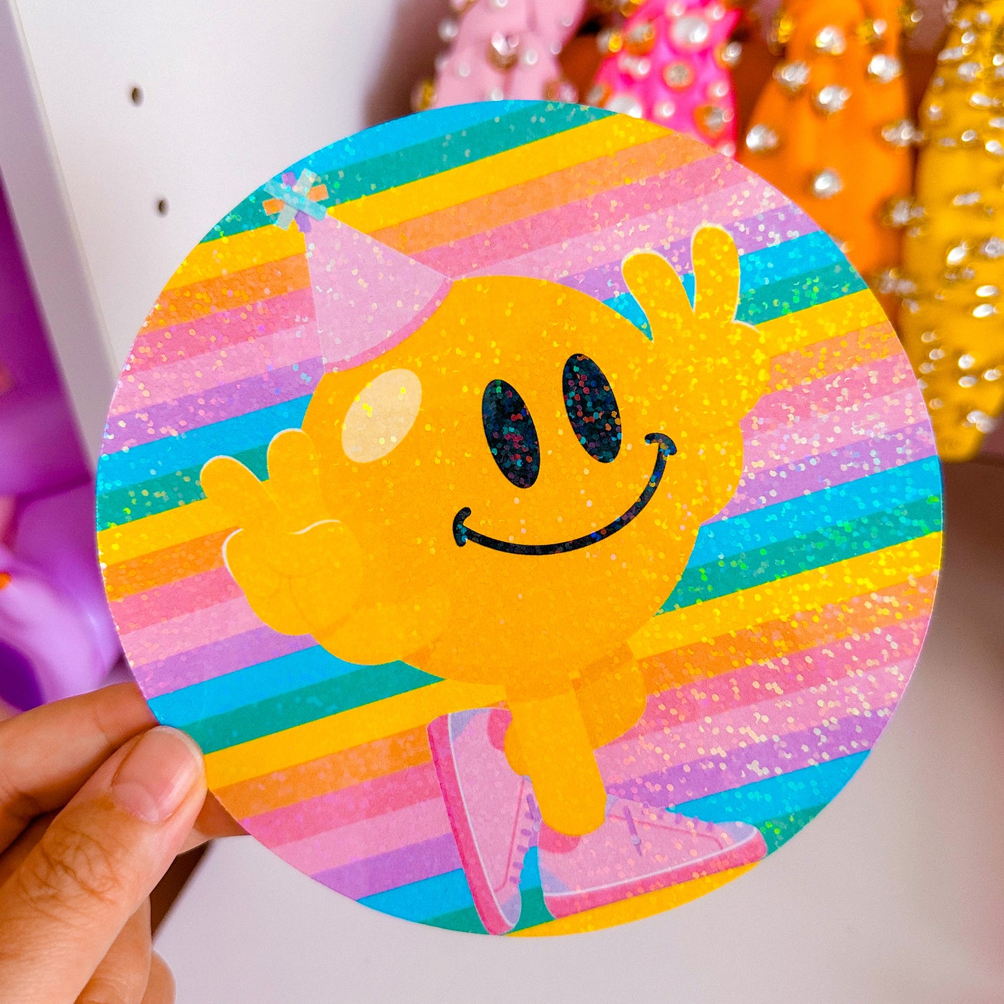 XL PAPER GLITTER STICKER - Birthday Celebration