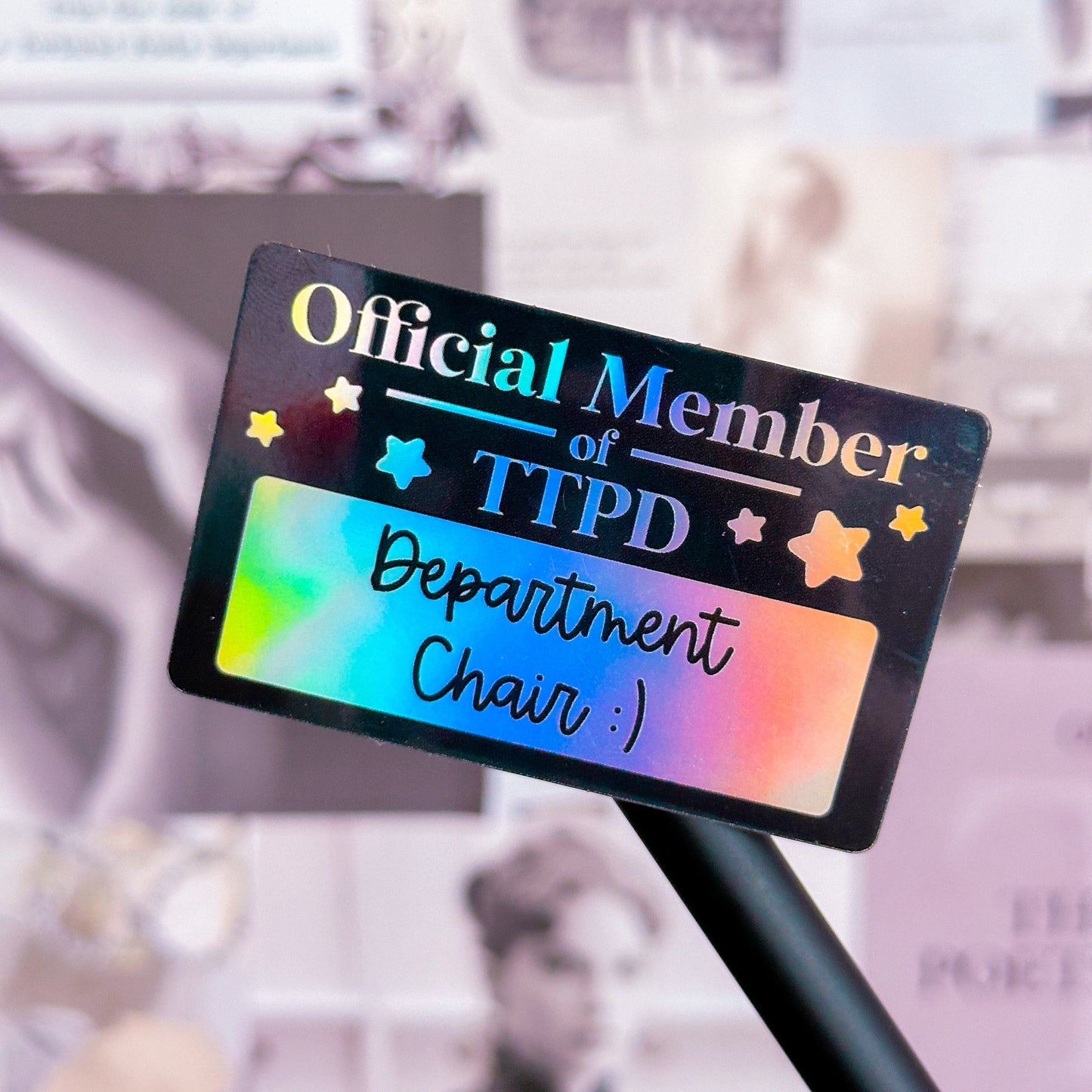 Glitter Waterproof Sticker - TTPD Department Chair