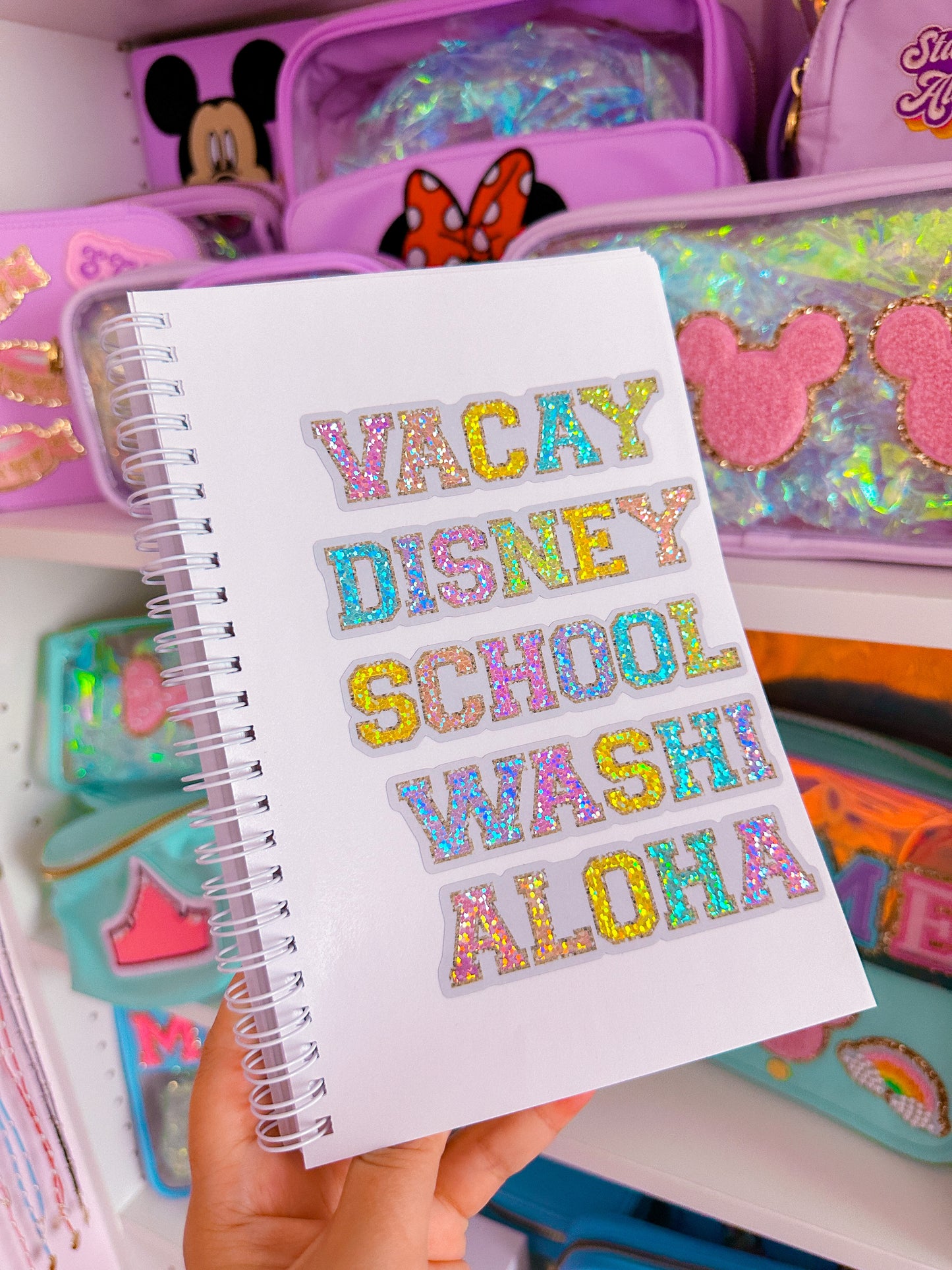 Glitter Waterproof Sticker - (Varsity Letter) VACAY
