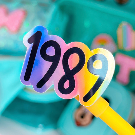 Glitter Waterproof Sticker - 1989