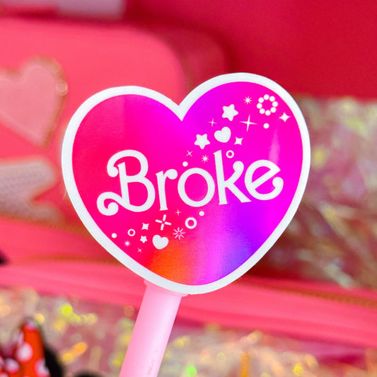 Glitter Waterproof Sticker - BROKE Doll