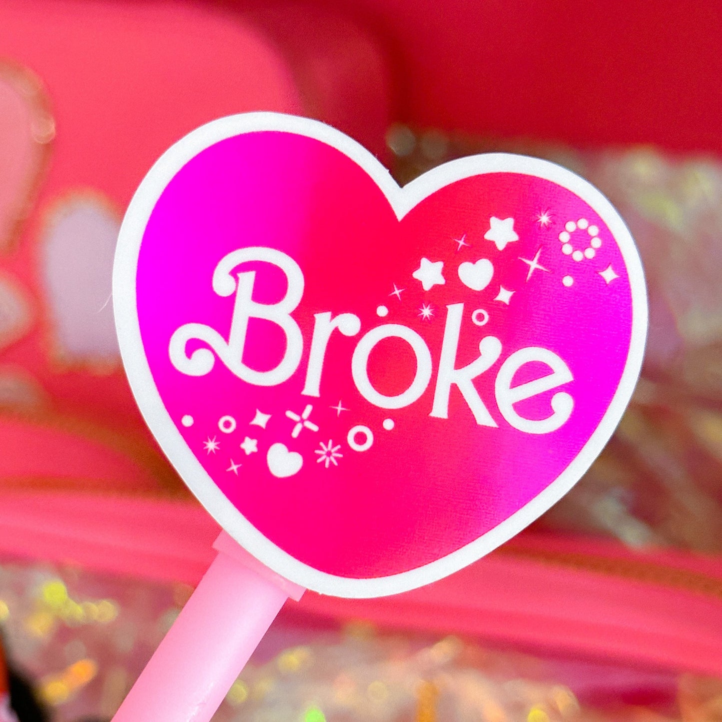 Glitter Waterproof Sticker - BROKE Doll