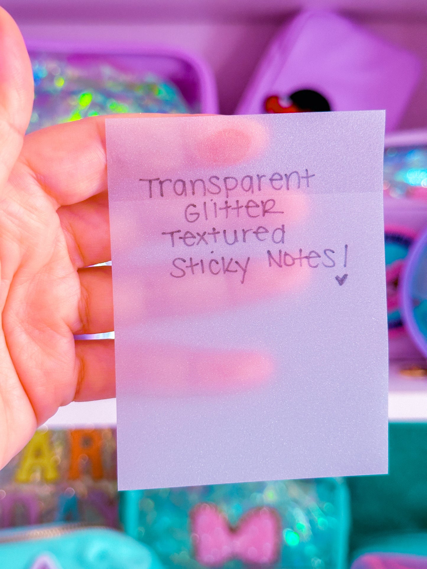 Glitter Textured Frosted Sticky Notes - Medium 3x3