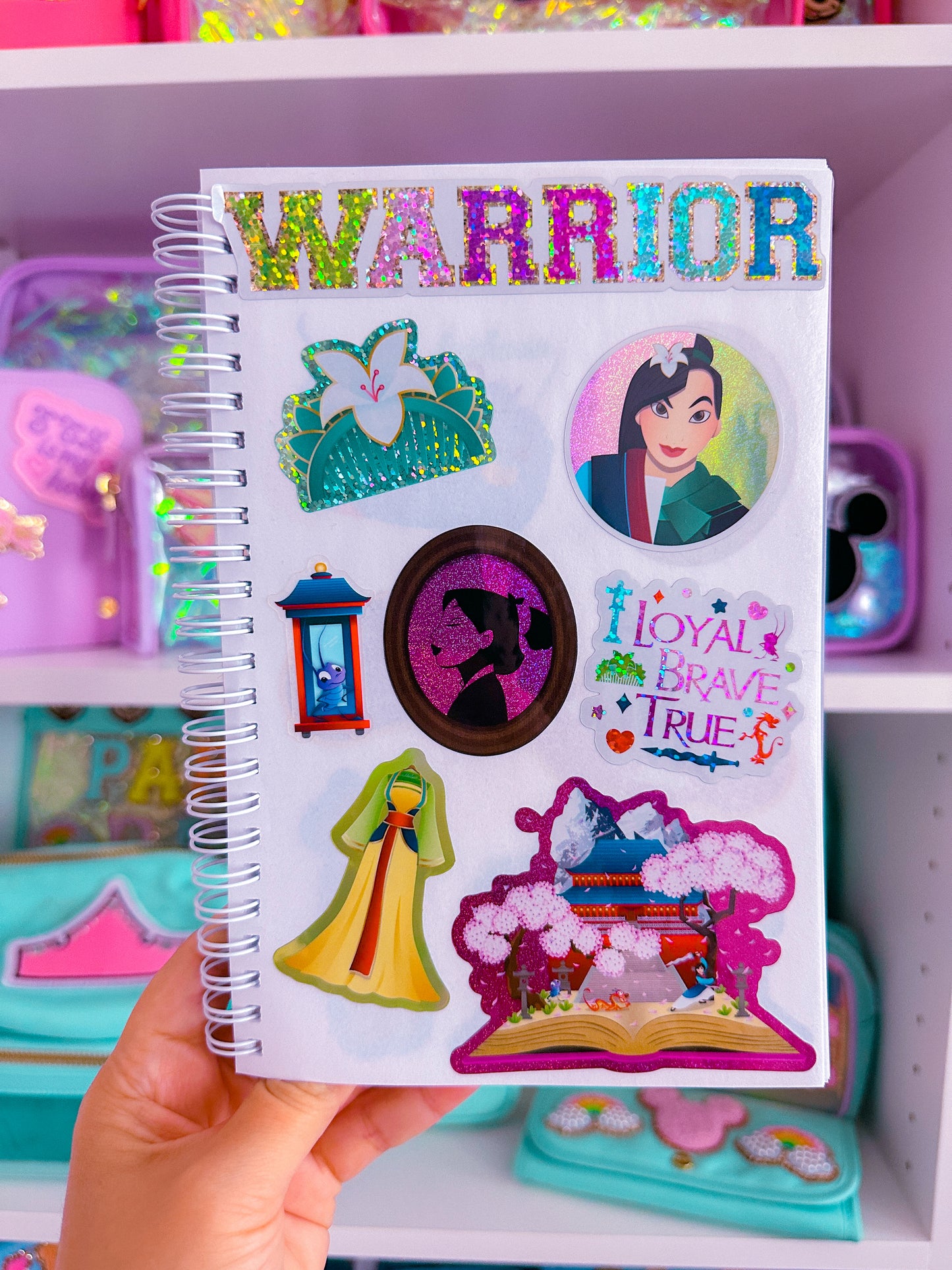 Glitter Waterproof Sticker - Book Cover (Mulan)