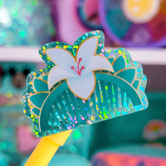 Glitter Waterproof Sticker - Jade Hair Piece (Mulan)