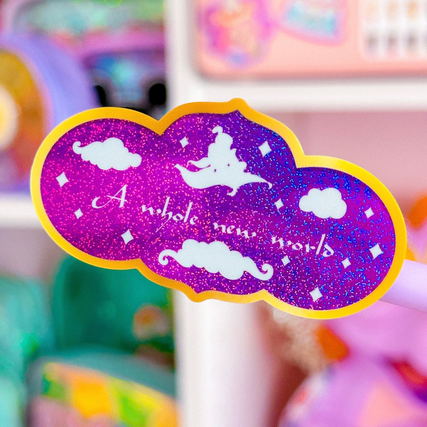 Glitter Waterproof Sticker - A Whole New World (Jasmine)