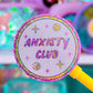 Glitter Waterproof Sticker - Anxiety Club