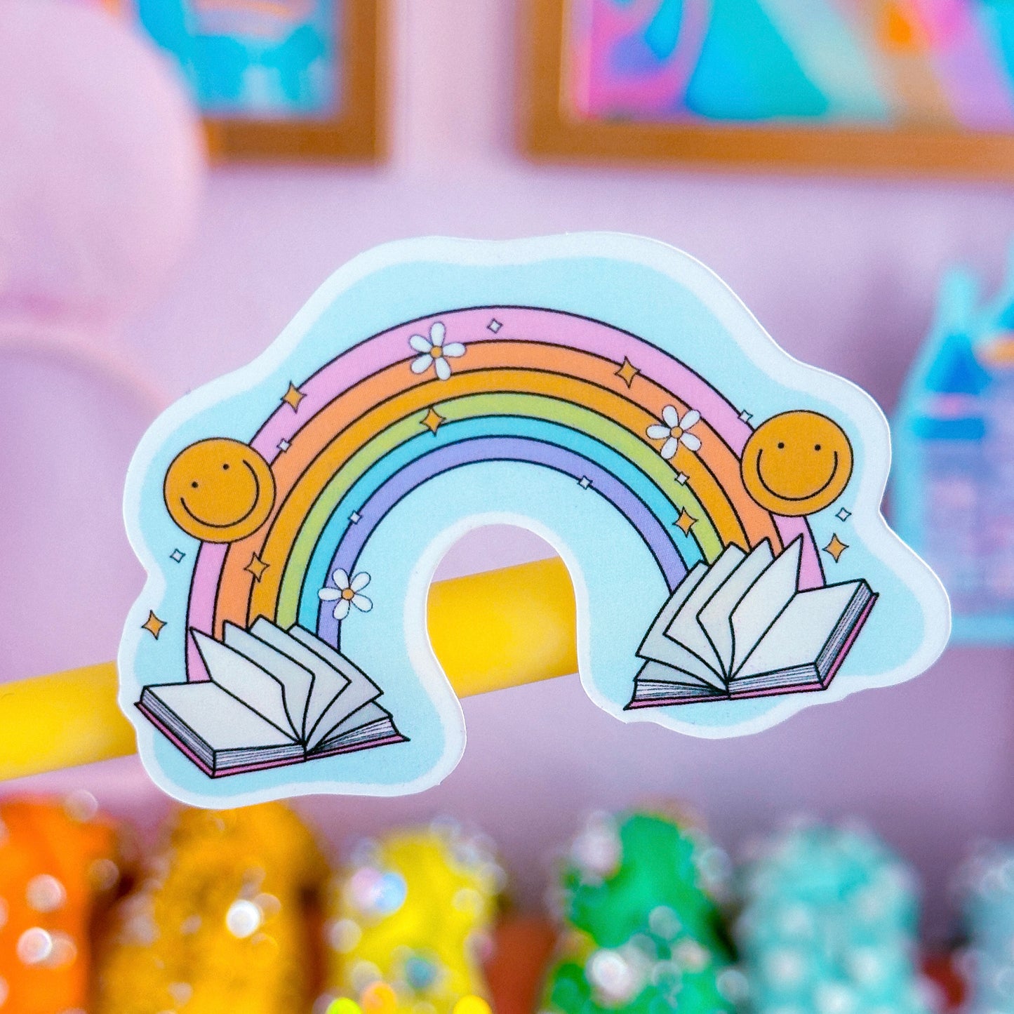 Vinyl Waterproof Sticker - Bookish Rainbow