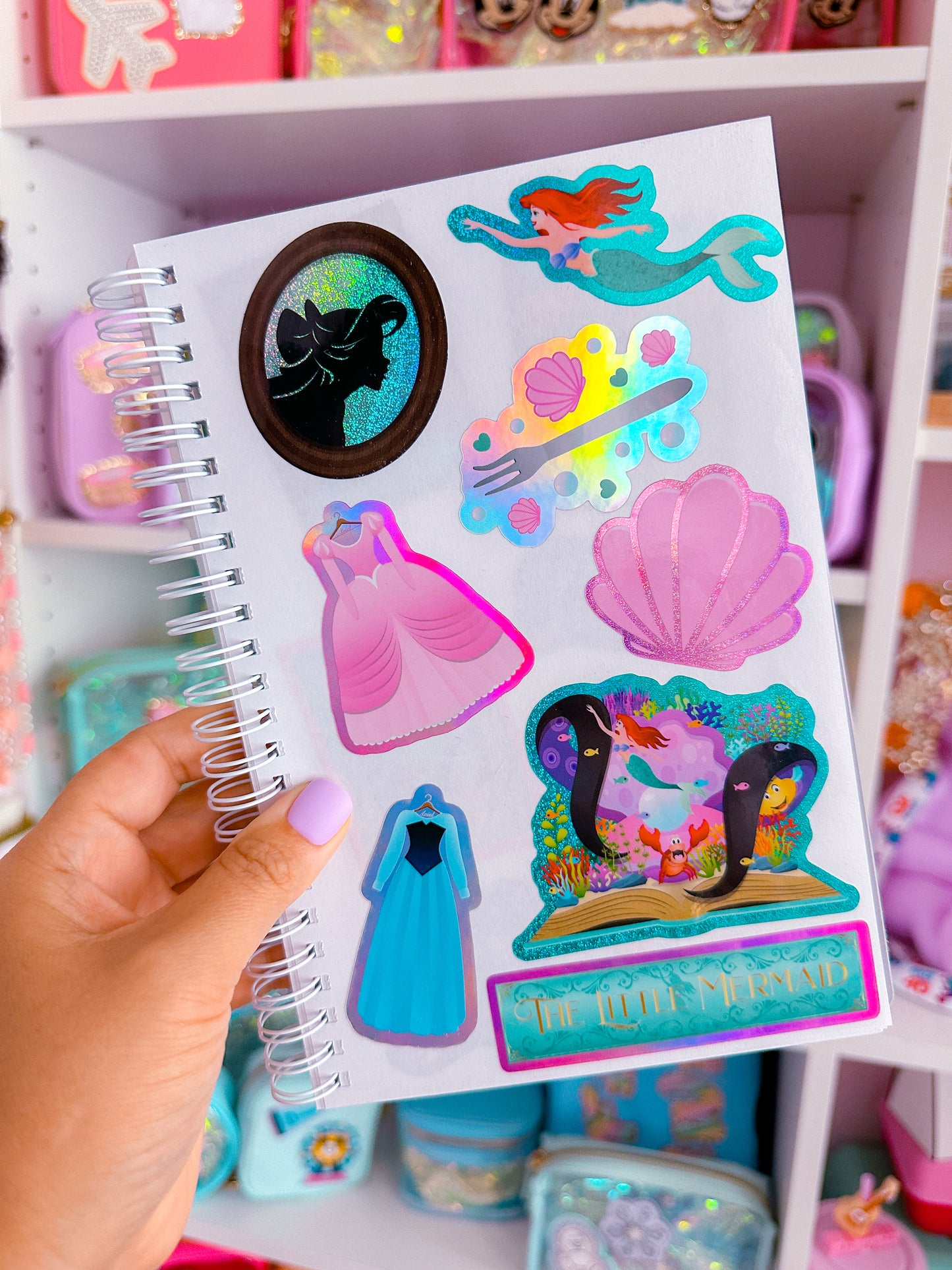 Glitter Waterproof Sticker - Book Cover (Ariel)