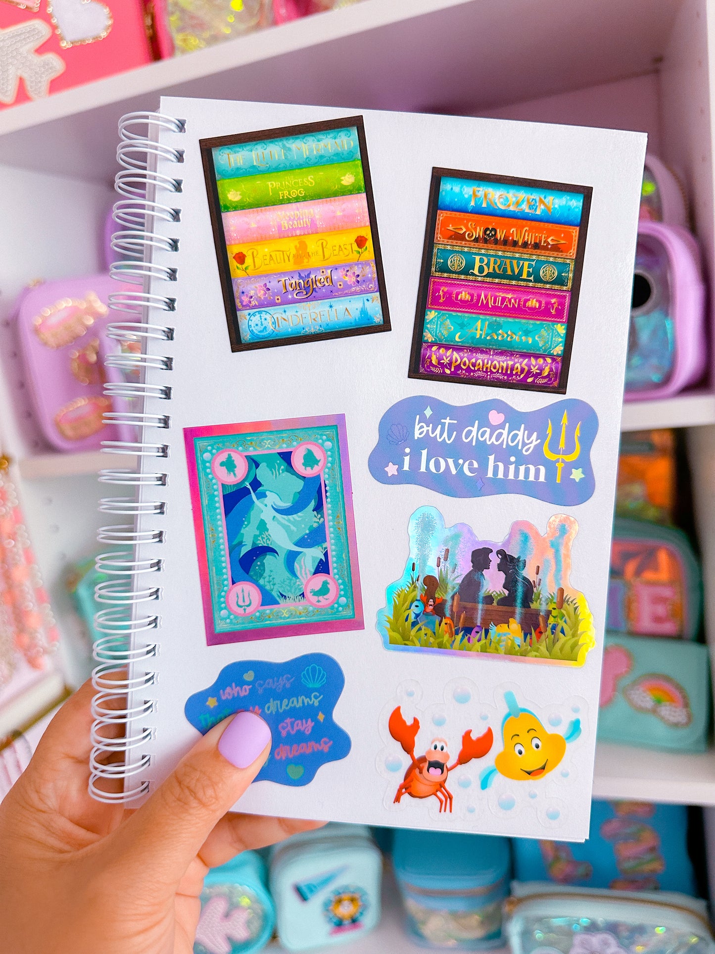 Vinyl Waterproof Sticker - Princess Book Stacks Set