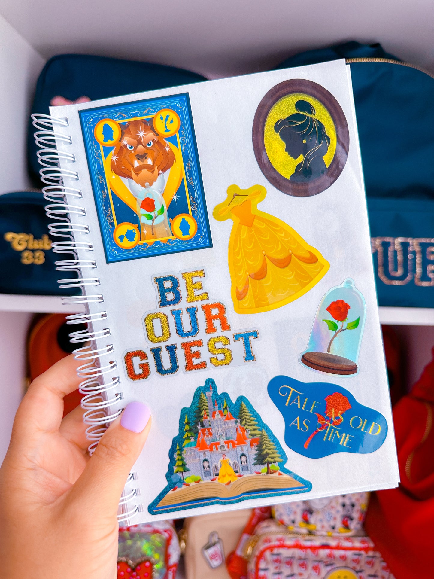 Glitter Waterproof Sticker - Book Cover (Belle)